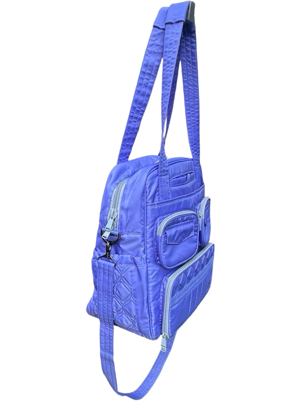 Lug Puddle Jumper Quilted Travel Tote Overnight Gym Bag Periwinkle Blue - Picture 4 of 17